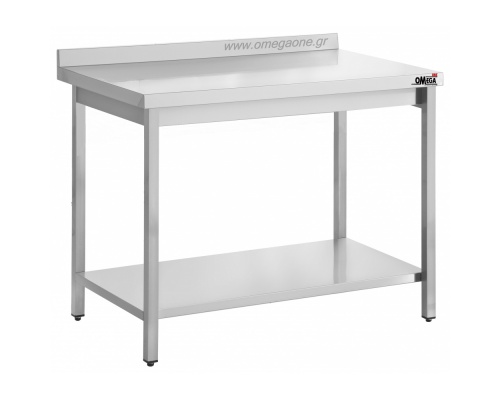 Tables with Legs and 1 Shelf.  Models with  an upstand available as standard.