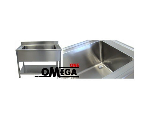 Single Bowl  (96x50x38 cm) Commercial Stainless Steel Sinks dim.160x70x85 cm