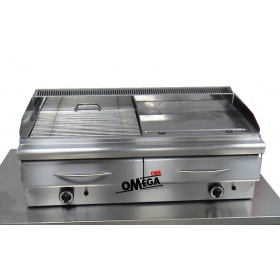 Heavy Duty Gas Vapour Chargrill -1/2 Gas Griddle & 1/2 Gas Grate 1110x550x340 mm