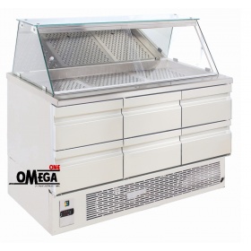Refrigerated Fish Display Counter with 6 Drawers GN 1340x700x1300 mm. 