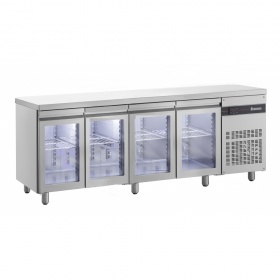 4 Opening Glass Doors Refrigerated Counter dim.  2240x700x870 mm ΡNN999/GL