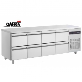 Refrigerated Counters with 8 Drawers dim. 2240x700x870 mm PNN224