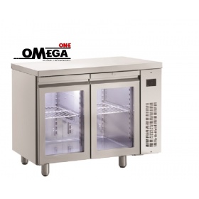 Kühltisch ohne Aggregat 2 Öffnung Glastür Serie 600 und 700
