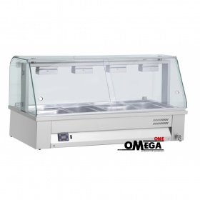 4 x 1/1 GN Table Top Bain Marie with Glass Screen -Wet Heat dim. 1410x630x710 mm