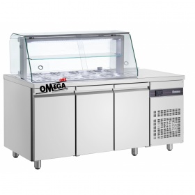 Refrigerated Salad & Pizza Topping Unit -Equipped with Tempered Glass dim. 1810x700x1310 mm ZQV99