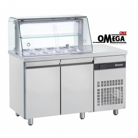Refrigerated Salad & Pizza Topping Unit -Equipped with Tempered Glass dim. 1360x700x1310 ZQV9