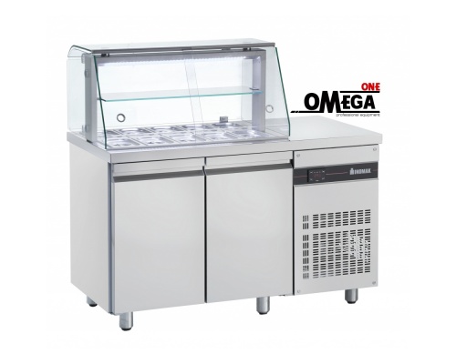 Refrigerated Salad & Pizza Topping Unit -Equipped with Tempered Glass dim. 1360x700x1310 ZQV9