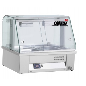  2 x 1/1 GN Table Top Bain Marie with Glass Screen -Wet Heat dim. 760x630x710 mm