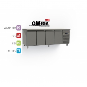 Kühltisch mit 4 Türen GN 1/1 maße 2200x800x865 mm Serie 80 