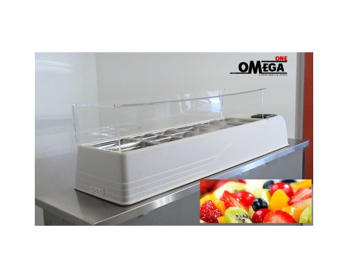 Tisch-Kühlvitrine/Salatbar Pizzakühlaufsätze Größe 1580x450x230 mm mod. MIDI