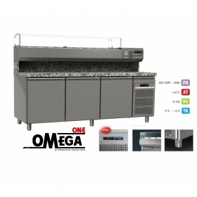 Refrigerated Pizza / Salad Prep Counter dim. 1750x800x865/1440 mm GN1/1