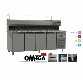 Refrigerated Pizza / Salad Prep Counter dim. 2200x800x865/1440 mm GN 1/1