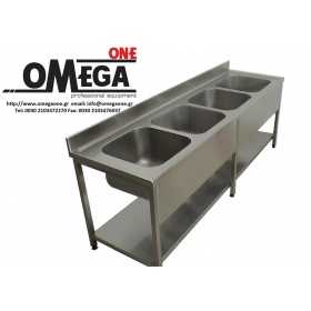 Commercial Sainless Steel Four Bowls Sink