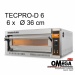 Ηλεκτρικός Μονός Φούρνος Πίτσας (6 Πίτσες x ‎Ø 36 cm) Θερμοκρασία 450°C TECPRO-D 6 