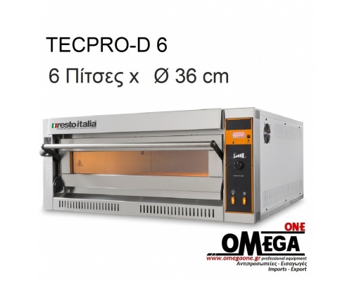TECPRO-D 6 Single Deck Electric Pizza Oven 6 x ‎Ø 36 cm 