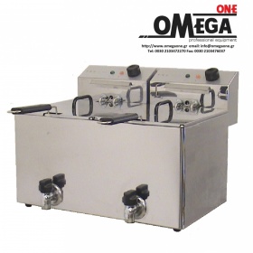 Double Countertop Deep Fat Fryer with Drain Tap 7+7 Ltr