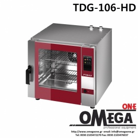 Gas Heißluftofen für Bäckerei und Beschwadung 5 blech 400x600 mm PLUS TDG-605-HD
