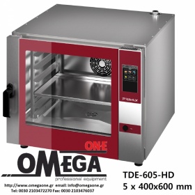 PRIMAX 5 trays 400x600 mm Electric Convection and Direct Steam Touch panel Oven for Pastry  PLUS TDΕ-605-HD