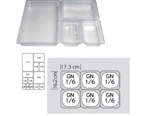 1/6 Gastronorm Container - Polycarbonate