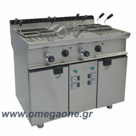 Double Tank Electric Pasta cooker with automatic 4 basket lifts
