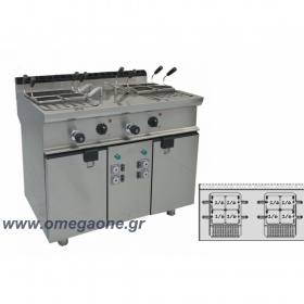 Single Tank Electric Pasta cooker with automatic 8 basket lifts