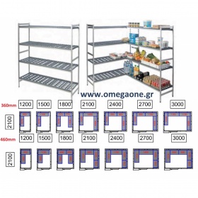 CR21 Cold room Shelving 4 Level Bays /M80