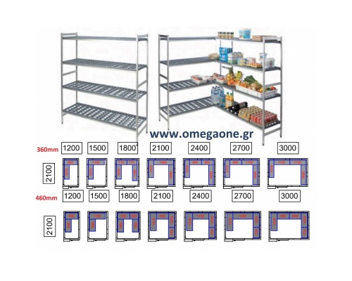 CR21 Cold room Shelving 4 Level Bays /M80