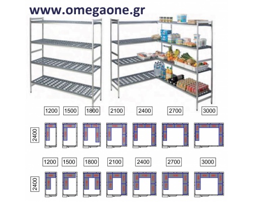 CR24 Cold room Shelving 4 Level Bays /M80