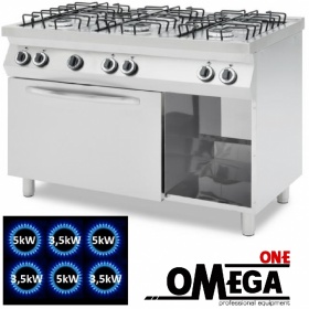 ProChef 6 Burner Gas Stove with Static Gas Oven GN 1/1