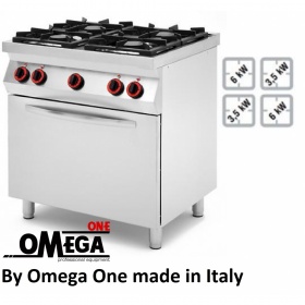 4 Burner Gas Stove with Static Gas Oven GN 1/1