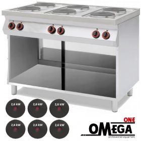 6 Plate Electric Range on Open Cabinet