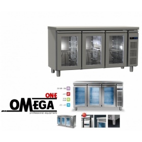 Kühltisch ohne Aggregat mit 3 Glastüren Serie 60 und 70