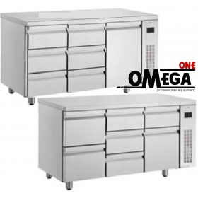 Kühltisch ohne Aggregat mit Schubladen und Türen breite 1546mm 
