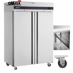 Double Doors Cabinet Refrigerator with 4 CASTORS Stainless Steel  1227lt Slim Line 