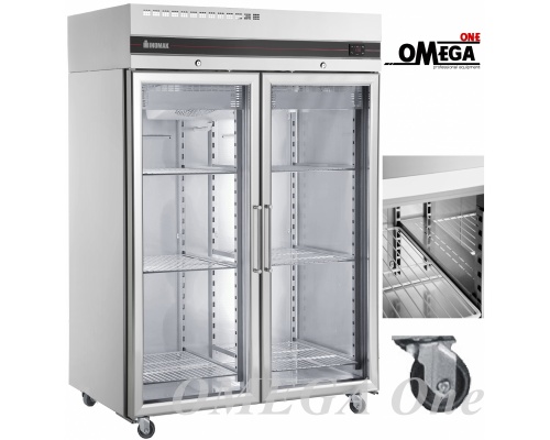 Refrigerators Upright 2 Opening Glass Door Chiller with 4 CASTORS 1432 Ltr 