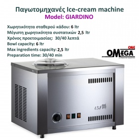 Παγωτομηχανή 6 Λίτρα Εισαγωγής OMEGA One