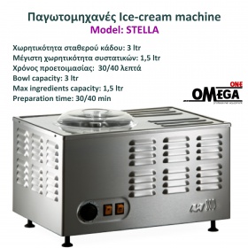 Παγωτομηχανή 3 Λίτρα Εισαγωγής OMEGA One