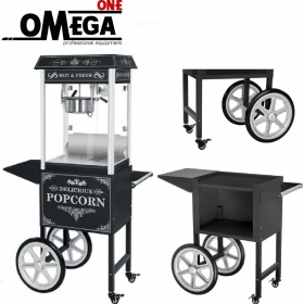 Μηχανή Popcorn με Τρόλεϊ Μαύρο χρώμα 8oz