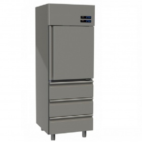 GINOX 1 Door & 3 Drawers Upright Conservation Stainless Steel